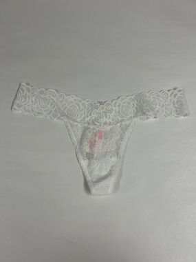 PINK Victoria's Secret White Lace Thong